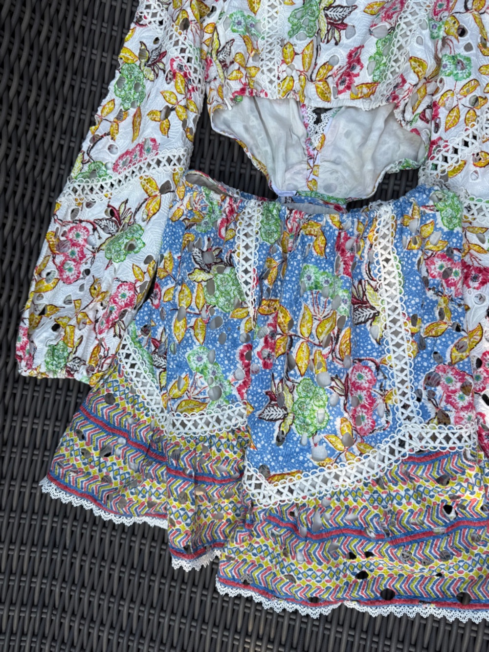 Hemant & Nandita Floral Lace-Trim Dress - Size S - Picture 9 of 14